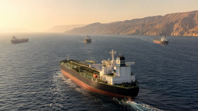 Buques petroleros navegan cerca del Estrecho de Hormuz amid tensión geopolítica