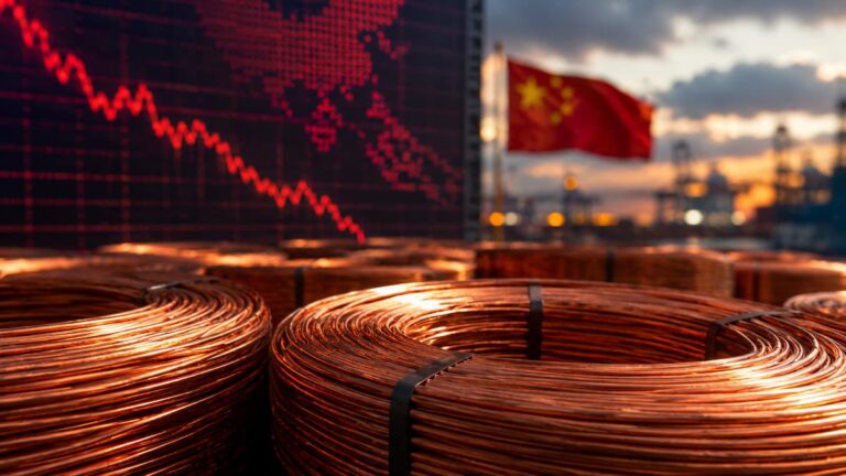 Cobre industrial bajo presión por señales mixtas de China
