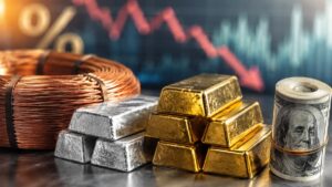 Cobre plata y oro bajo presión por dólar tasas y demanda industrial