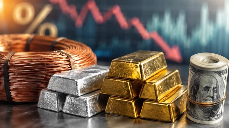 Cobre plata y oro bajo presión por dólar tasas y demanda industrial