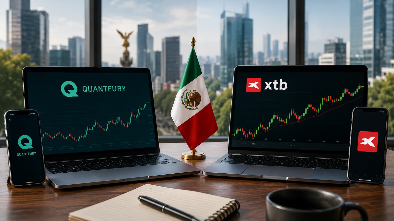 Comparación de Quantfury y XTB para usuarios mexicanos