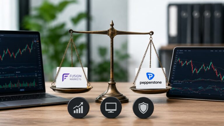 Comparación de costes plataformas y regulación entre Fusion Markets y Pepperstone.