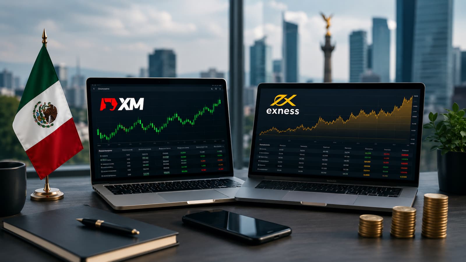 Comparativa mensual de XM y Exness para usuarios en México