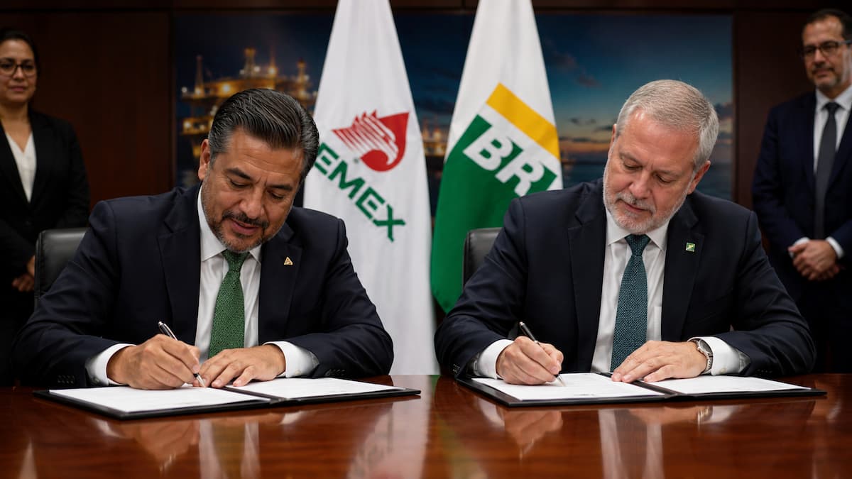 Directivos de Pemex y Petrobras firman acuerdo de cooperación energética