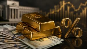 Lingotes de oro dólar y tasas vuelven al foco del mercado.