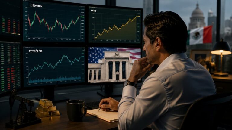 USD/MXN y materias primas: por qué el peso puede reaccionar al petróleo, oro y Fed