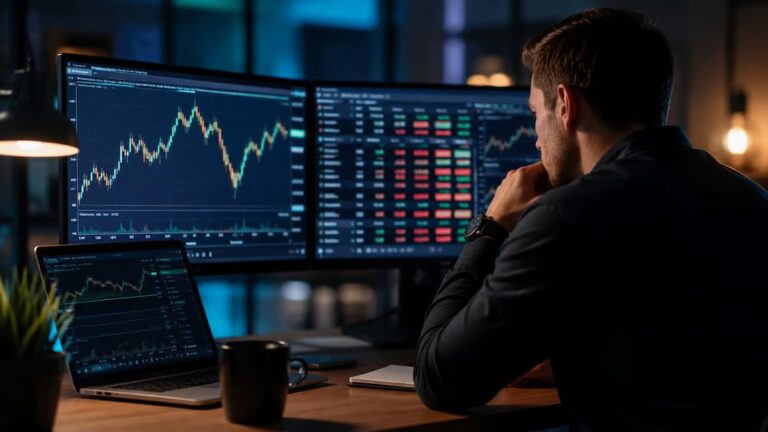 Trader revisa spreads y swaps antes de un dato macro