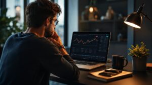 Trader revisando condiciones de cashback antes de operar