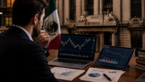 Traders revisan Banxico inflación y USD MXN antes de la decisión.