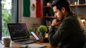 Usuario mexicano revisa costos antes de retirar fondos de un bróker