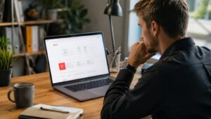Usuario revisando condiciones de XTB antes de elegir bróker