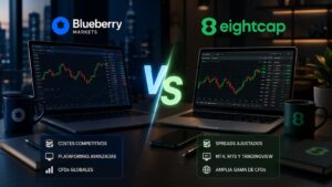 Blueberry Markets y Eightcap frente a frente en costes plataformas y CFDs