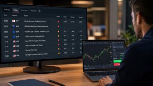 Calendario macro y margen de trading en una plataforma de bróker online