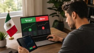 Comparación mensual entre eToro y Deriv para usuarios en México