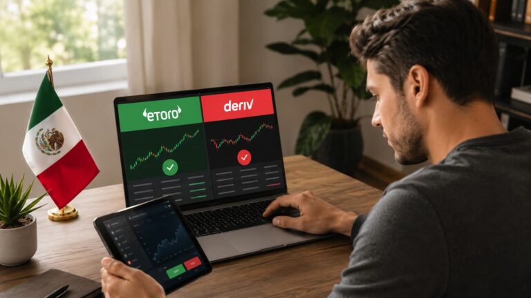 Comparación mensual entre eToro y Deriv para usuarios en México