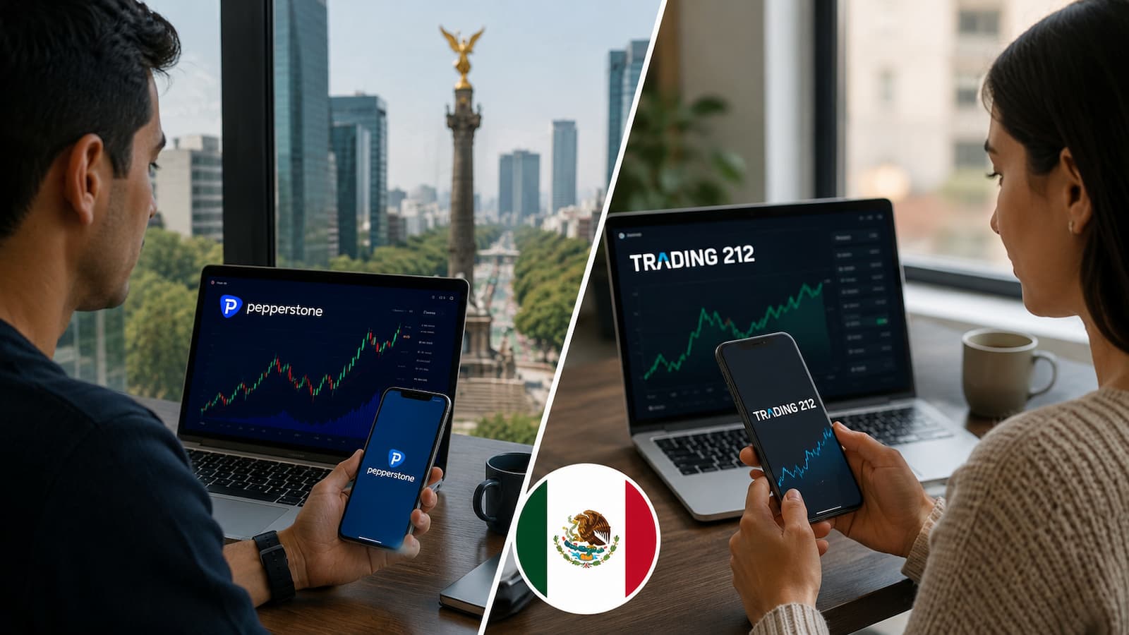 Comparativa de Pepperstone y trading 212 para usuarios en México