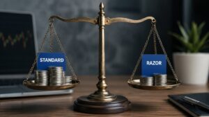 Comparativa de costes entre cuentas Standard y Razor de Pepperstone.
