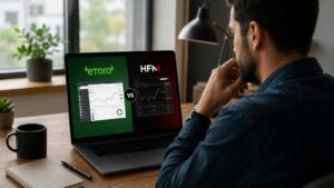 Comparativa eToro vs HFM para usuarios mexicanos que revisan brókers online.