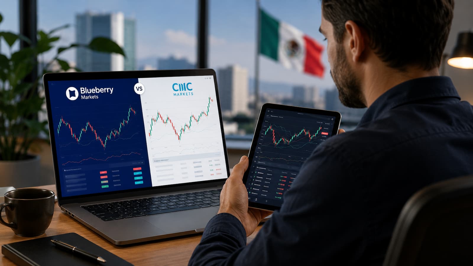 Comparativa entre Blueberry Markets y CMC Markets para usuarios en México.