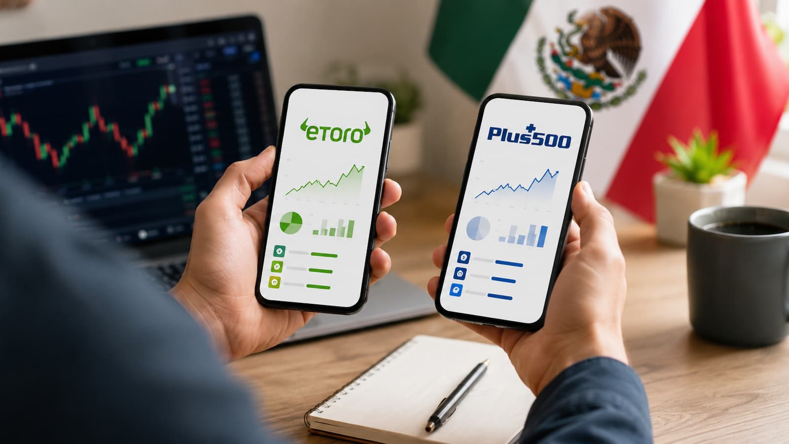 Comparativa práctica entre eToro y Plus500 para usuarios en México.