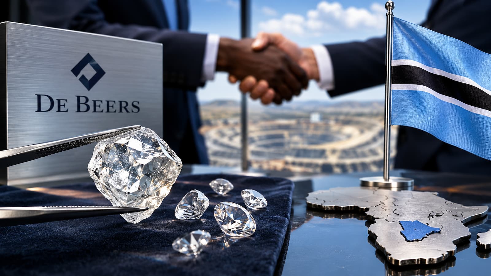 De Beers entra en fase decisiva de venta mientras Botswana evalúa ejercer sus derechos.