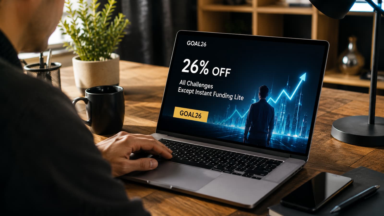 GOAL26 ofrece 26% de descuento pero excluye Instant Funding Lite