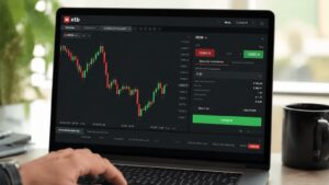 Pantalla de XTB mostrando el tamaño de una operación en lotes