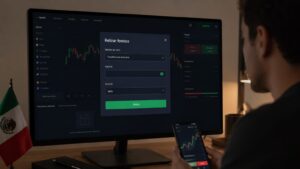 Pantalla de retiro en una plataforma de trading usada desde México