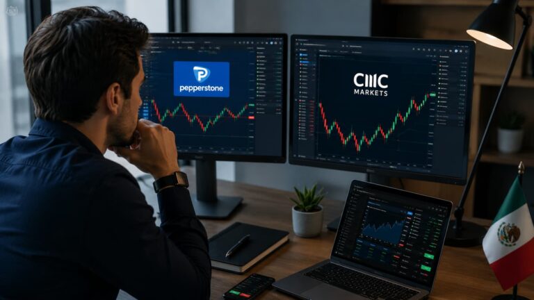 Pepperstone y CMC Markets comparados desde México costes plataformas y riesgos.