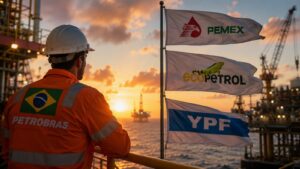 Petrobras Pemex Ecopetrol y YPF afrontan de forma distinta el petróleo cerca de 100 dólares.