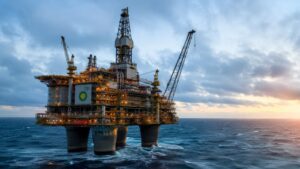 Plataforma de BP en el Mar del Norte negocio que la petrolera evalúa vender.