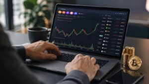 Plataforma de trading con CFDs cripto y gráficos de mercado.