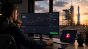 Plataforma de trading con opciones diarias sobre SpaceX en IG UK.