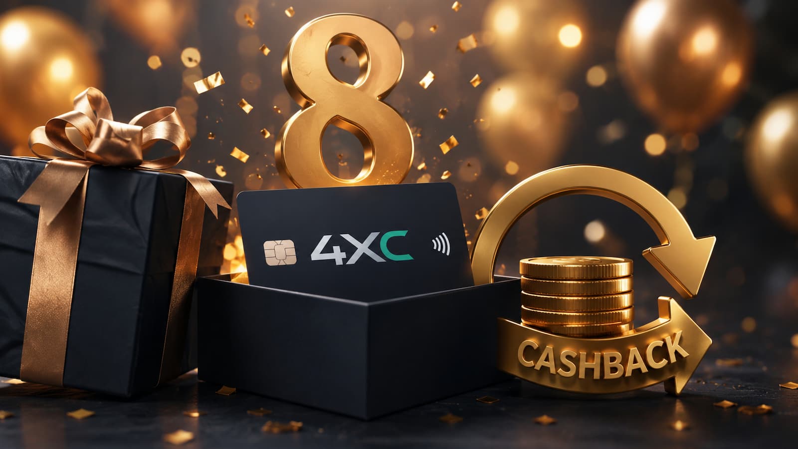 Promoción de cashback de 4XC por su octavo aniversario