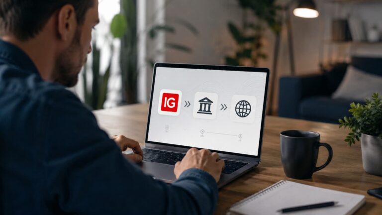 Retiro de fondos en IG método original banco y divisa importan.