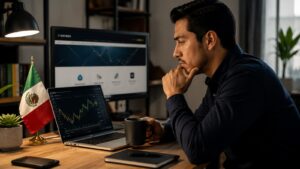 Trader mexicano revisa condiciones de Exness antes de operar