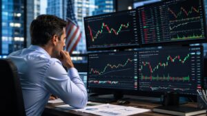 Trader revisa CFDs de acciones durante temporada de resultados en EE.UU.