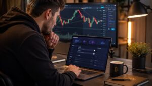 Trader revisa condiciones de payout cripto en una cuenta fondeada