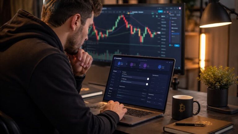 Trader revisa condiciones de payout cripto en una cuenta fondeada