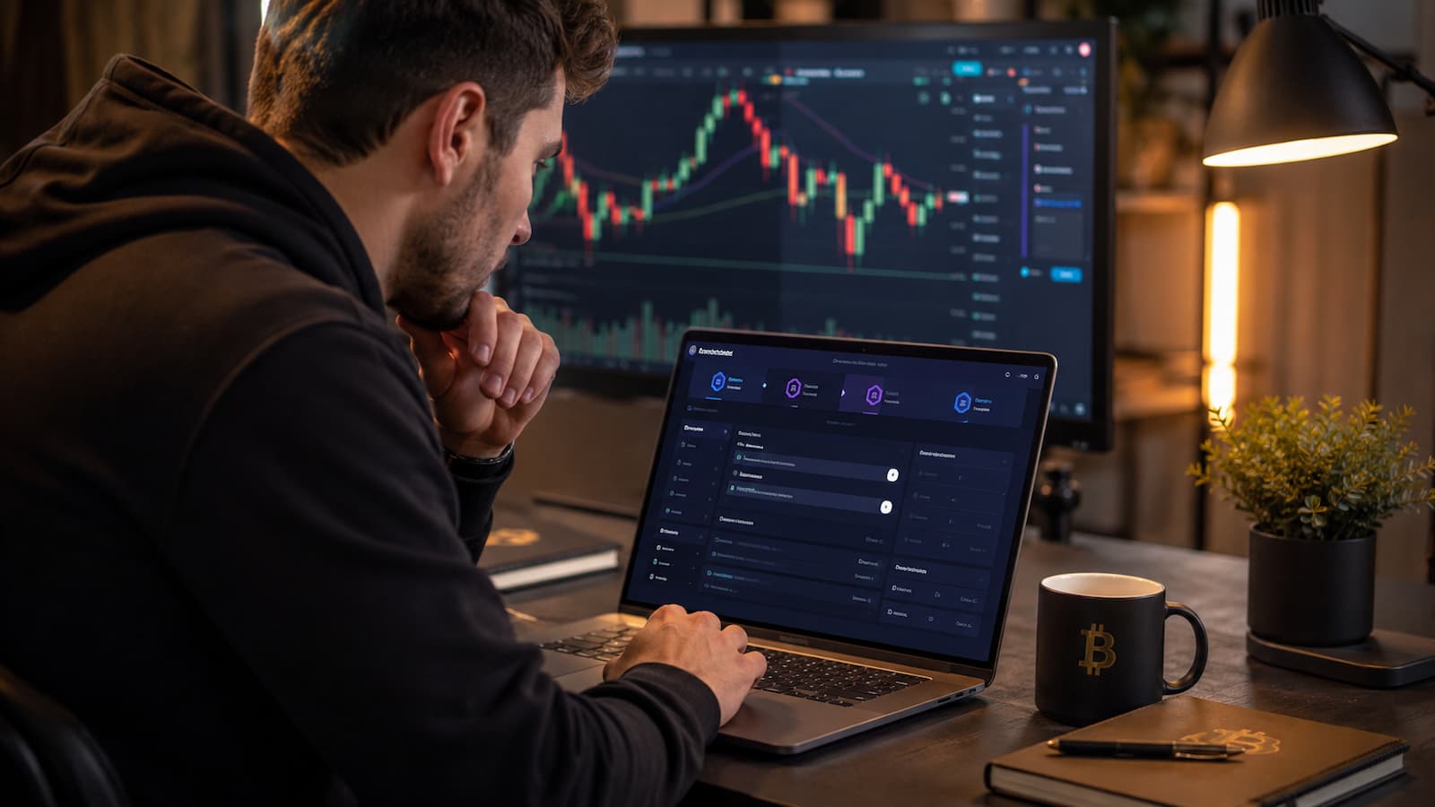 Trader revisa condiciones de payout cripto en una cuenta fondeada