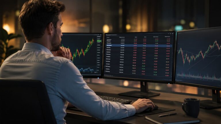 Trader revisa costes overnight en índices CFD antes del cierre diario