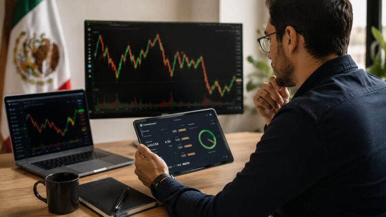 Trader revisa margen y apalancamiento antes de operar CFDs desde México