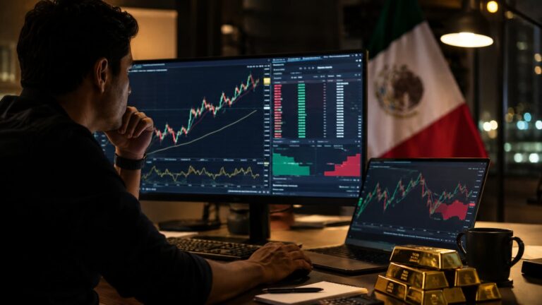 Trader revisa oro 24 7 spreads y margen antes de operar desde México
