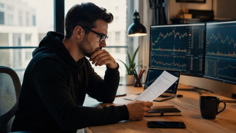 Trader revisa reglas de fondeo instantáneo antes de pagar una cuenta