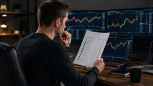 Trader revisa reglas de un challenge gratis antes de pagar una evaluación