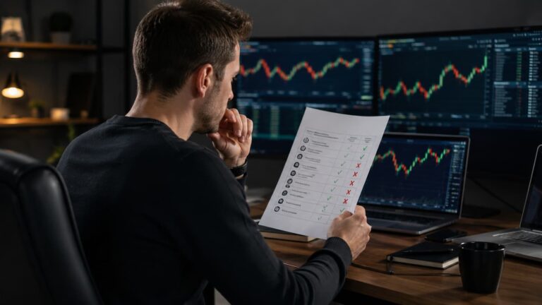 Trader revisa reglas de un challenge gratis antes de pagar una evaluación