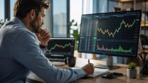 Trader revisa spreads comisiones y costos de IG antes de operar.