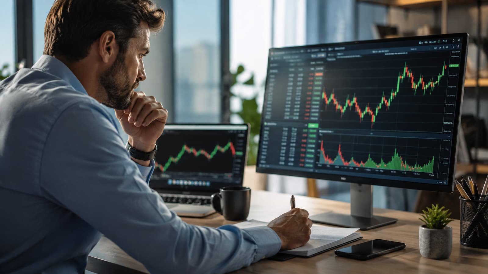 Trader revisa spreads comisiones y costos de IG antes de operar.