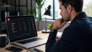 Trader revisa spreads y comisiones de CFD antes de operar con IG