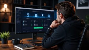 Trader revisando condiciones de un concurso demo